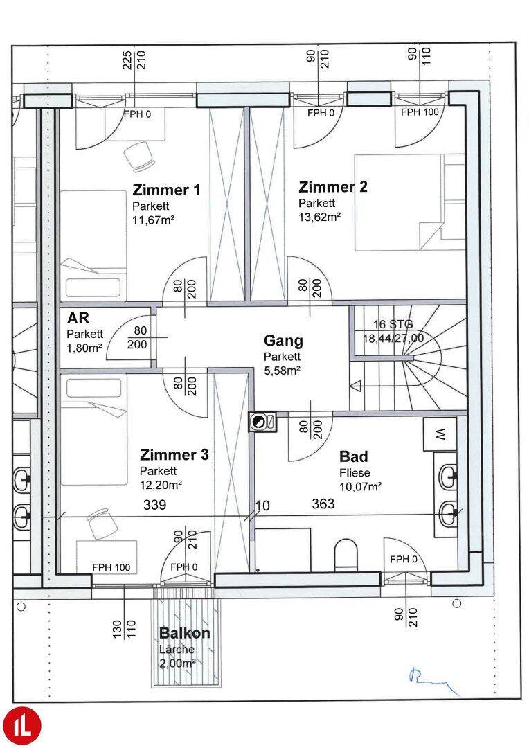 Plan Obergeschoß