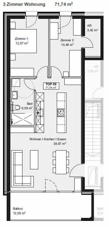 Hellbrunnenstrasse in Hohenems Whg B09 3-Zimmer i+R Wohnbau GmbH