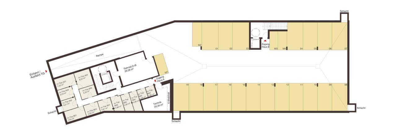 Wohnanlage Hofnerfeldweg Tiefgaragenplan