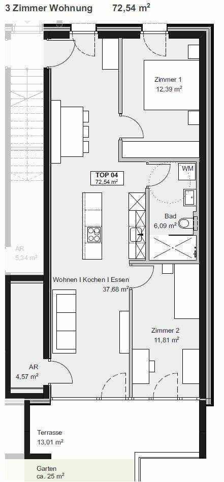 Hellbrunnenstrasse Hohenems Whg B04 3-Zimmer