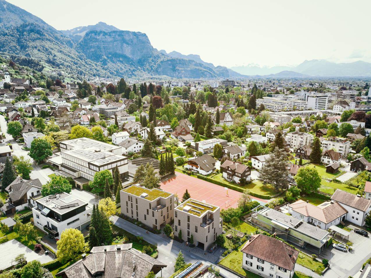 Nachbauerstraße, Dornbirn-Luftbild-Südwest