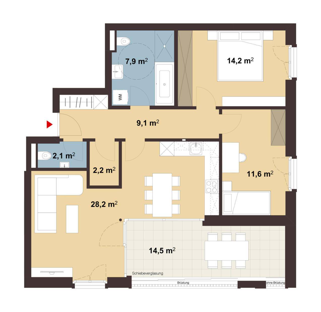 Grundriss Whg 10 Wohnanlage Kaspar-Hagen-Straße, Dornbirn