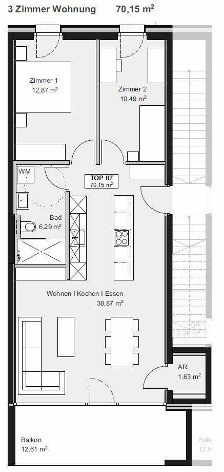 Hellbrunnenstrasse Hohenems Whg B07 3-Zimmer