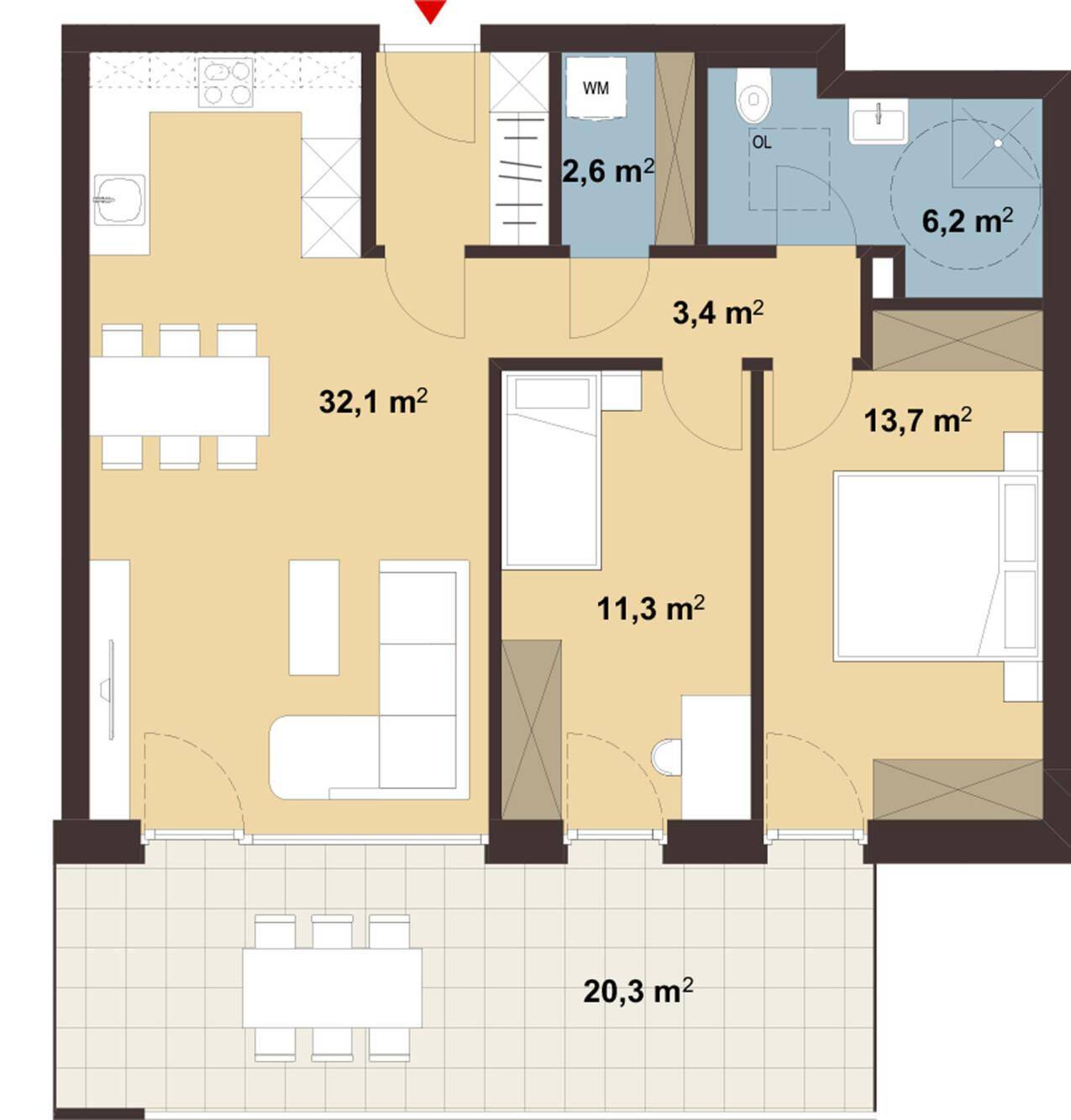 Grundriss Whg 12 Roseggerstraße in Hohenems