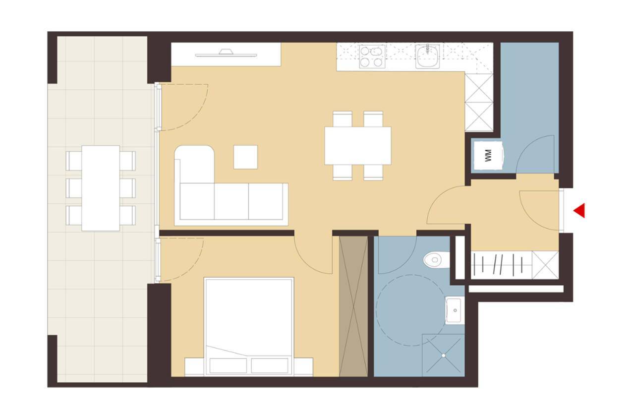 2-Zimmerwohnung mit Garten | B03 – pohled 3