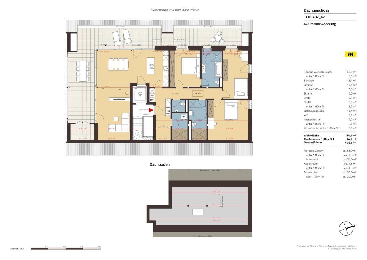4-Zimmerwohnung mit Dachterrasse| A07 (Variante) - Ansicht 3