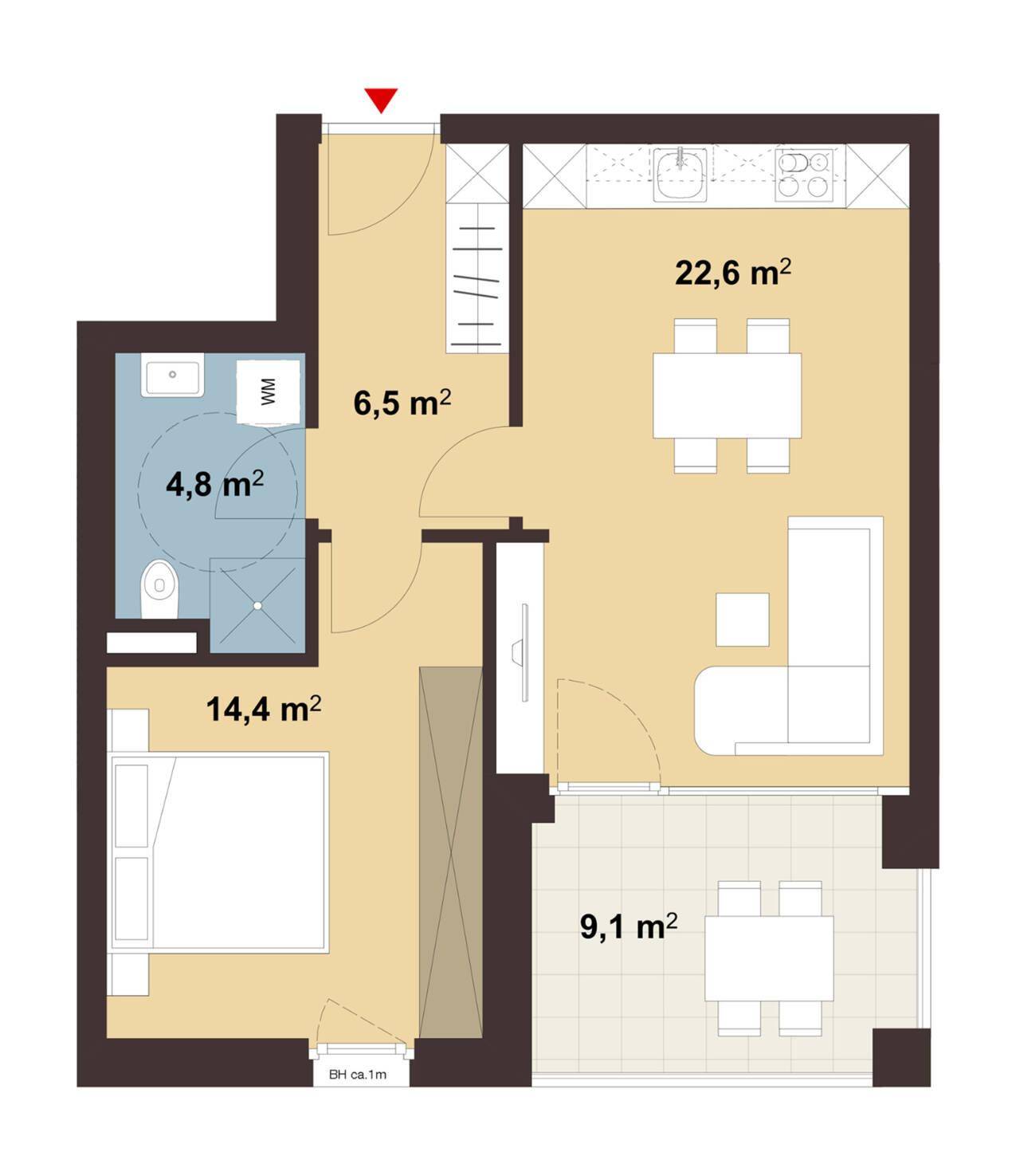 Grundriss Whg B04 Wohnanlage Mühlefeldstraße II, Lustenau