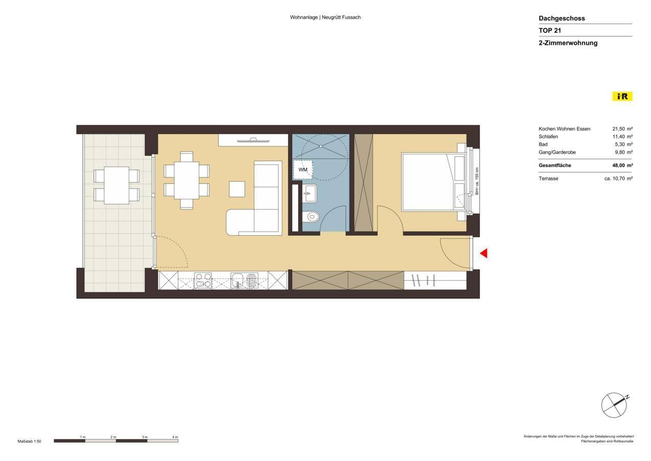 2-Zimmer Dachgeschosswohnung | Top 21 – pohled 3