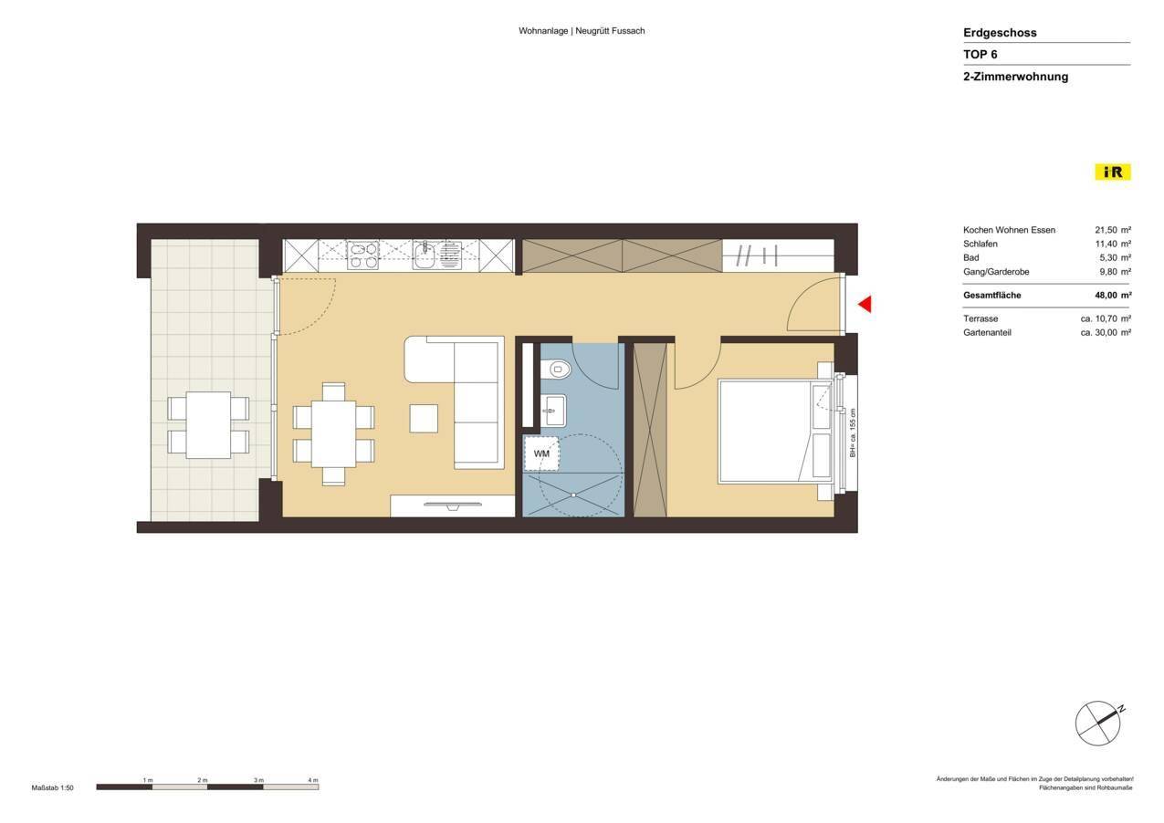 2-Zimmer Gartenwohnung | Top 06 – pohled 3
