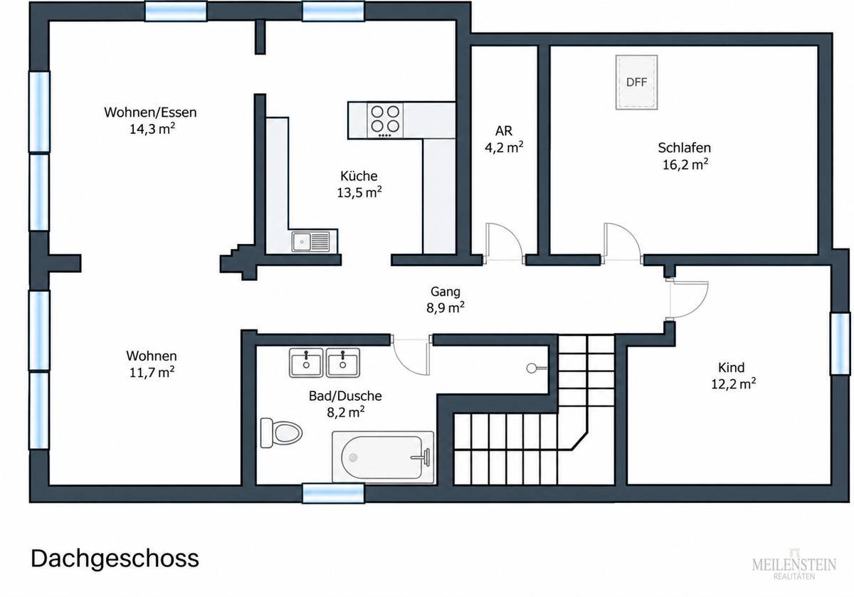 Dachgeschoss-Grundriss
