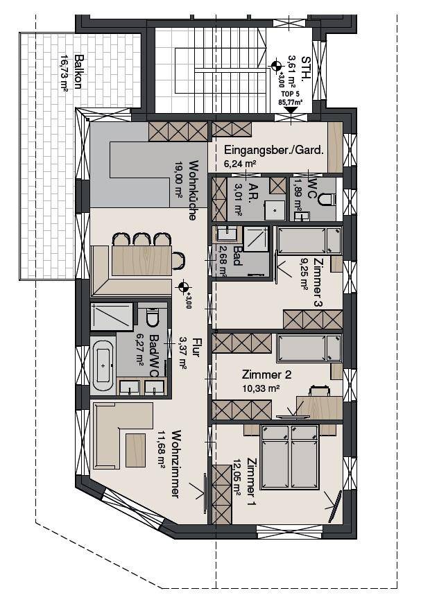 Grundriss Wohnung