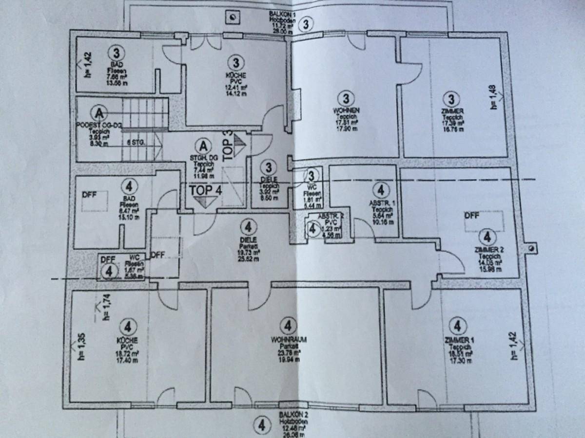 Grundriss, BB55, Appart Top 4