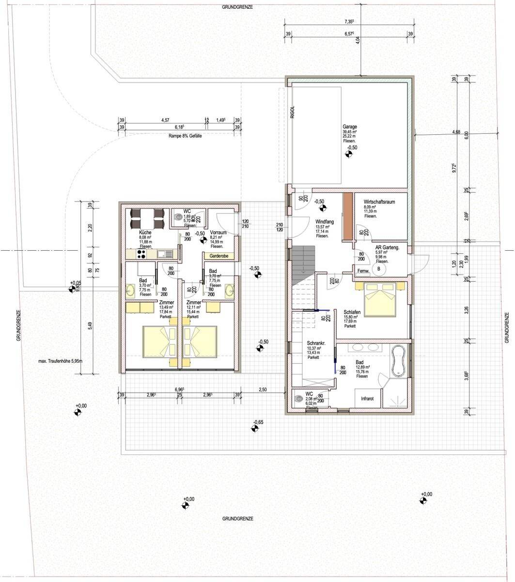 Grundriss EG mit Grundstück