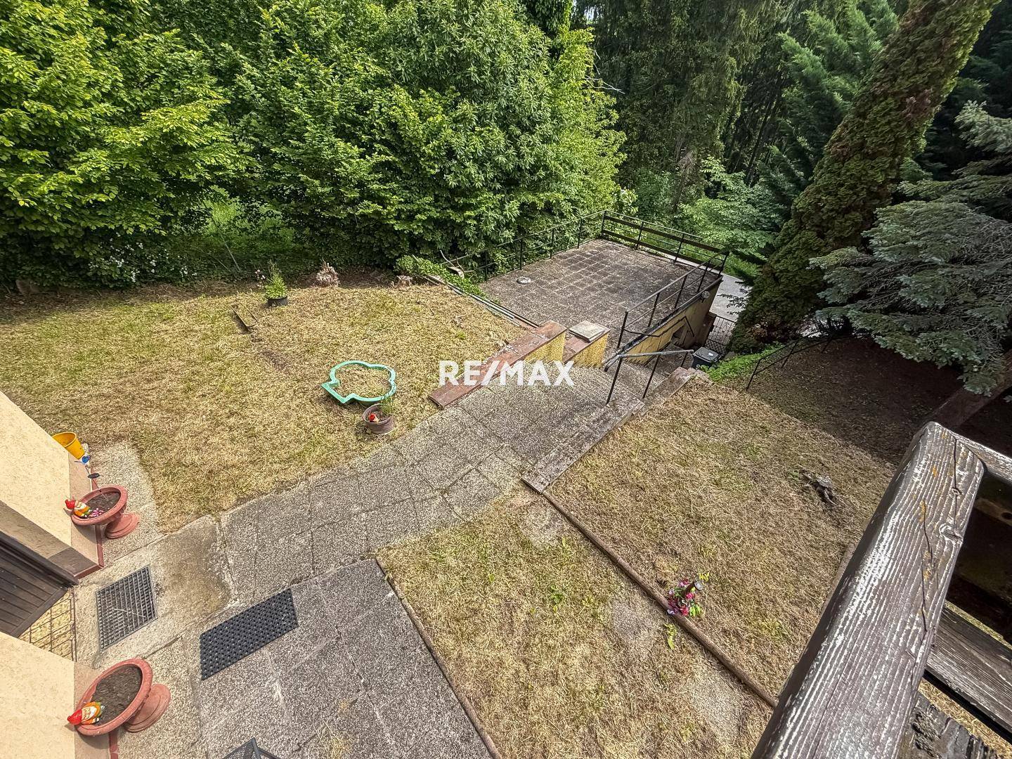 Garten, Terrasse von oben