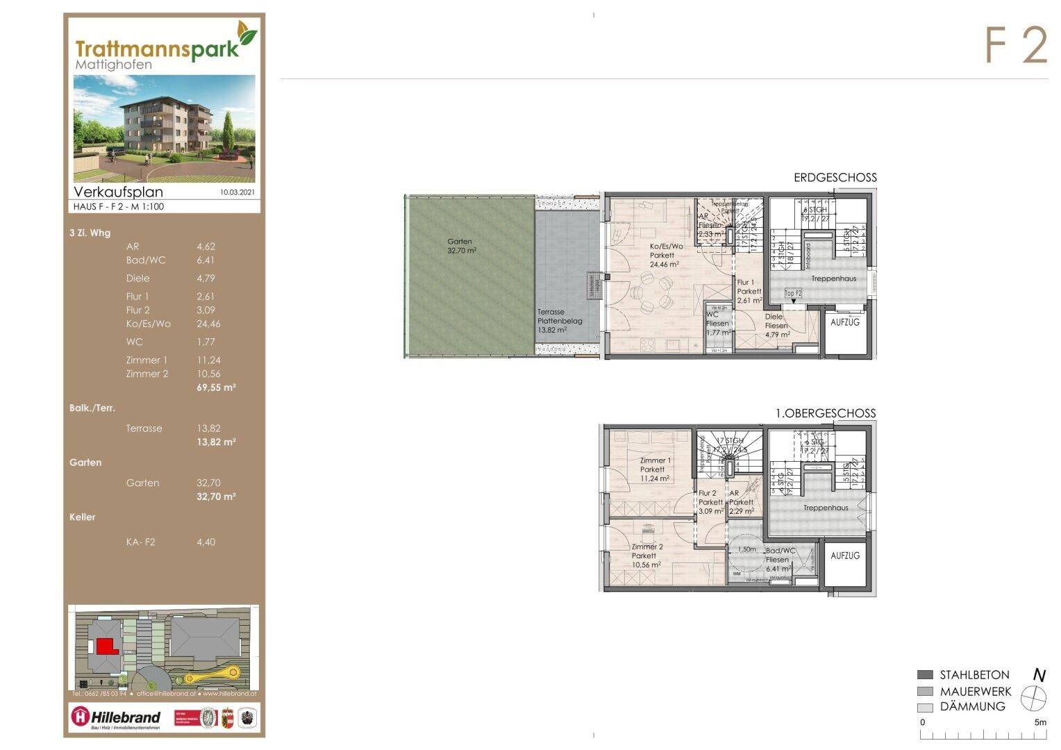 Wohlfühlen auf zwei Ebenen: 3-Zimmer-Maisonettewohnung Top F02 - Ansicht 2
