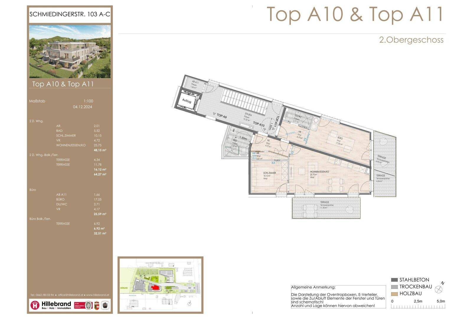 2-Zimmer Dachgeschosswohnung mit optionalem Einzelbüro / Top A10 - Bilde 3