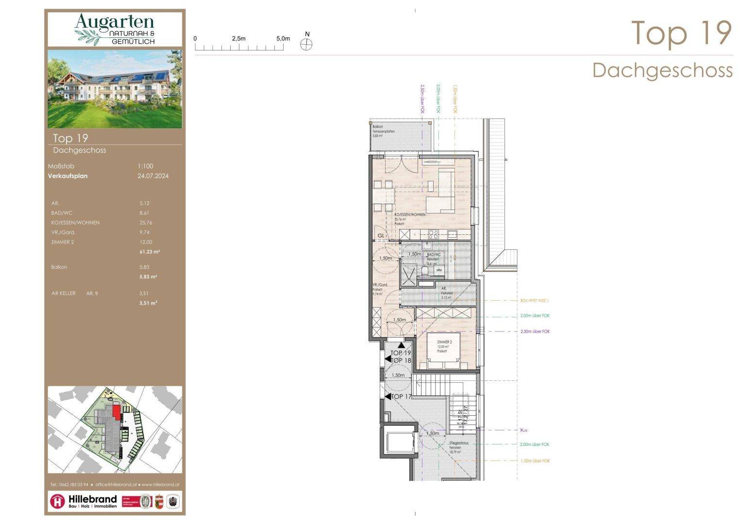 AUGARTEN, TOP 19: 2-Zimmer-Dachgeschosswohnung – pohled 2