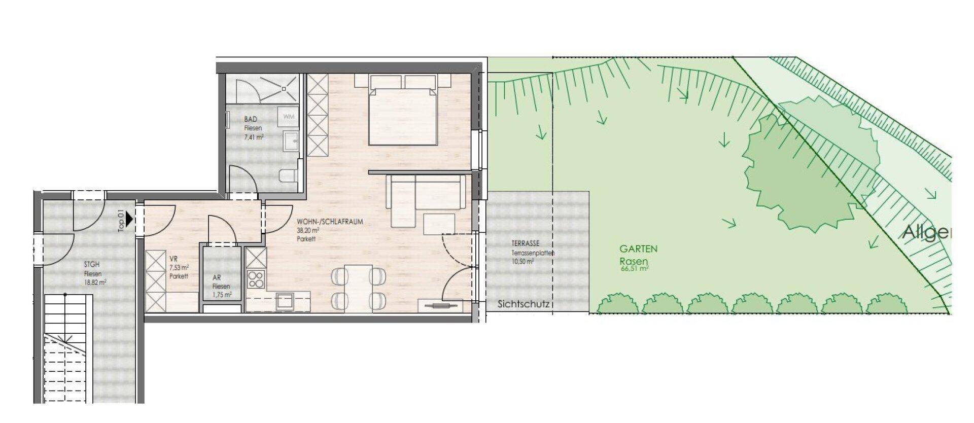 DAS LIMBERG | Wo Geschichte weiterwohnt: 2-Zimmer-Gartenwohnung, TOP 01 - Widok 2