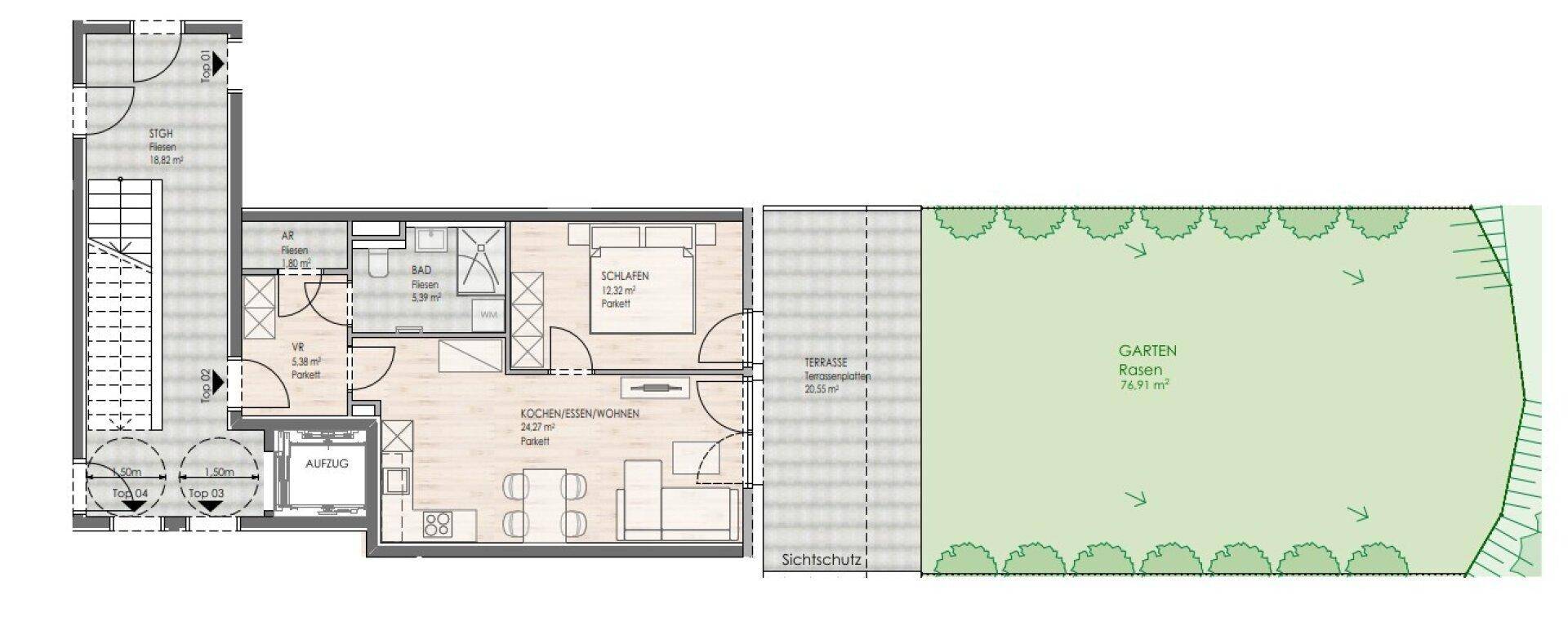 DAS LIMBERG | Wo Geschichte weiterwohnt: 2-Zimmer-Gartenwohnung, TOP 02 - Widok 2