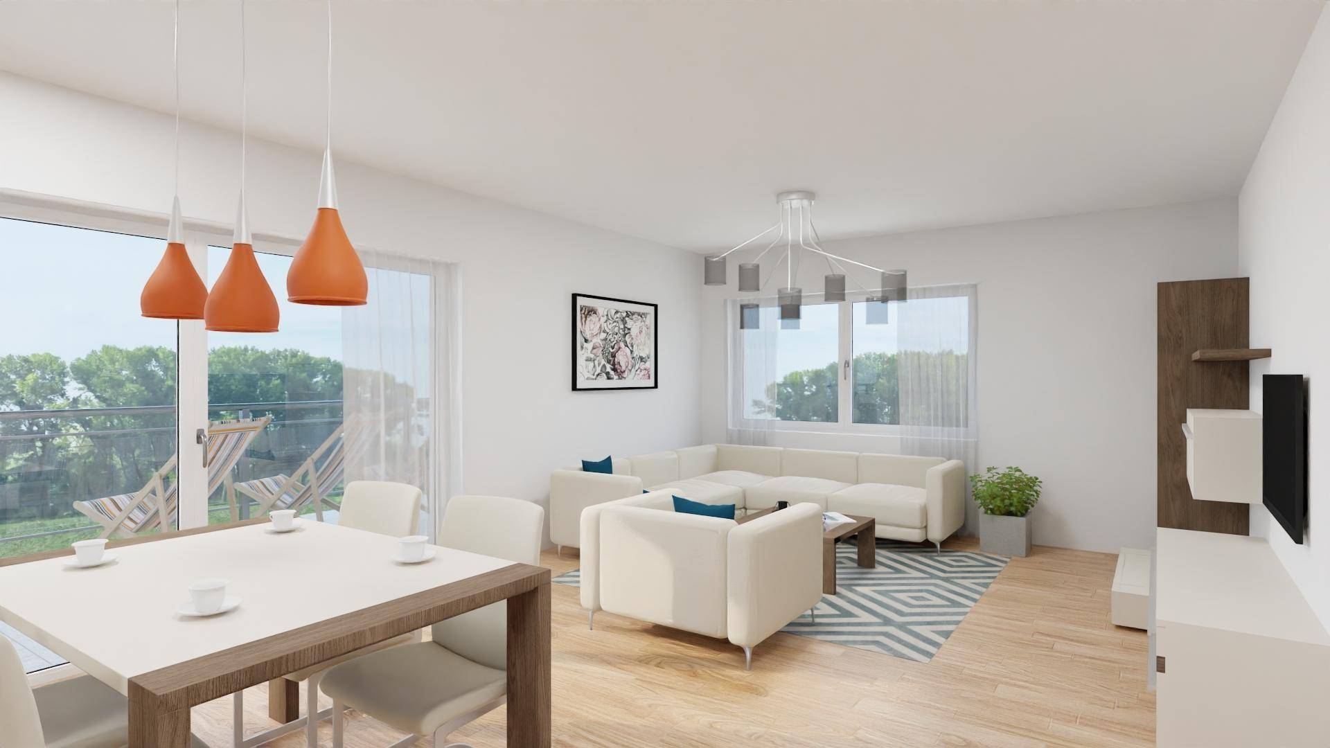 Visualisierung Essbereich/Wohnzimmer