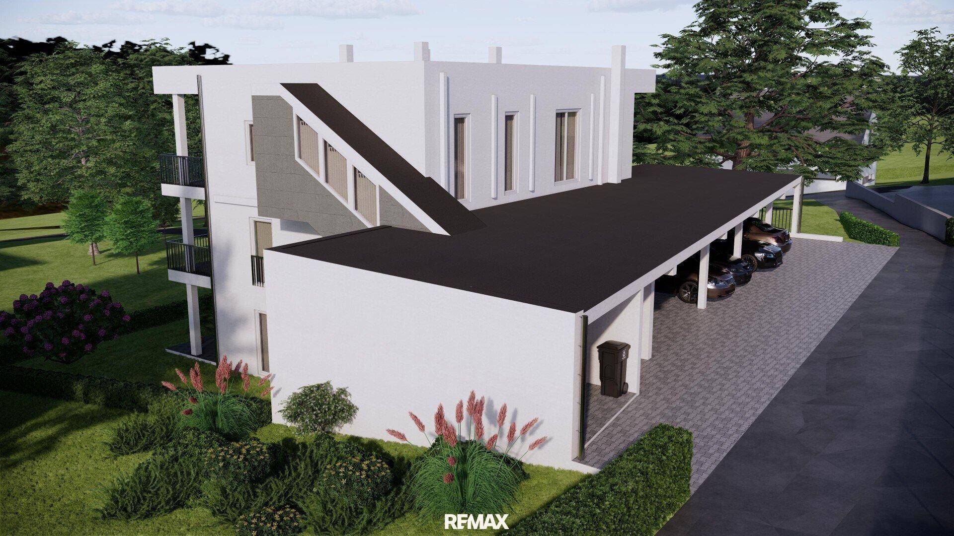 Außenvisualisierung Rückseite Carports