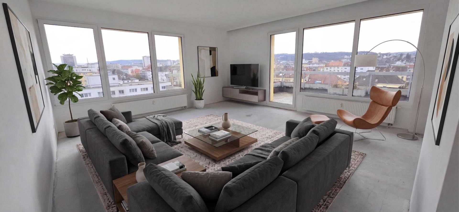 Homestaging Wohnzimmer (KI generiert)