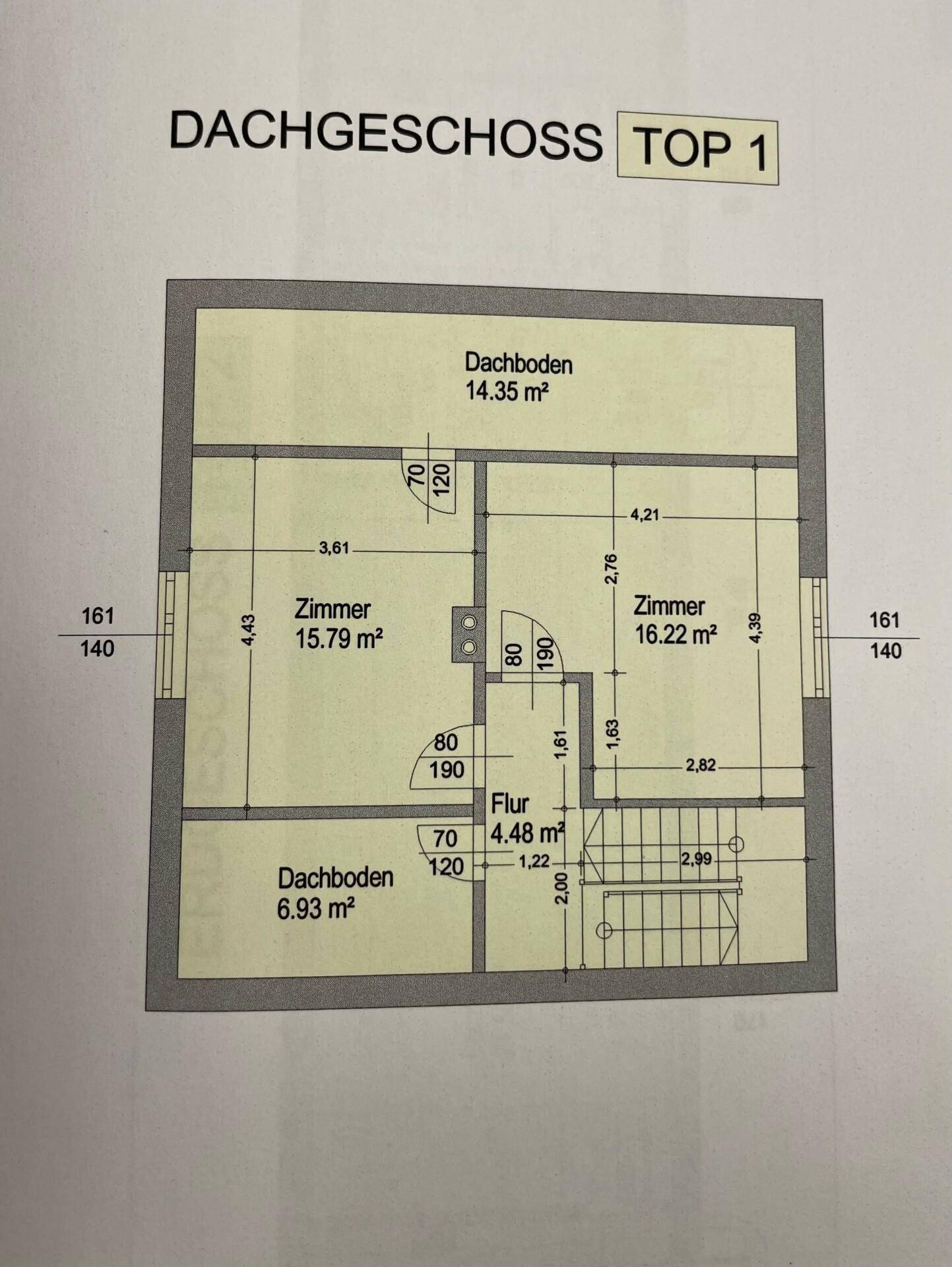 Wohnung 1 Grundrissplan DG