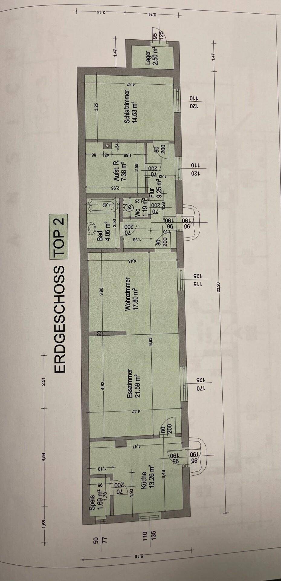 Wohnung 2 Grundrissplan EG