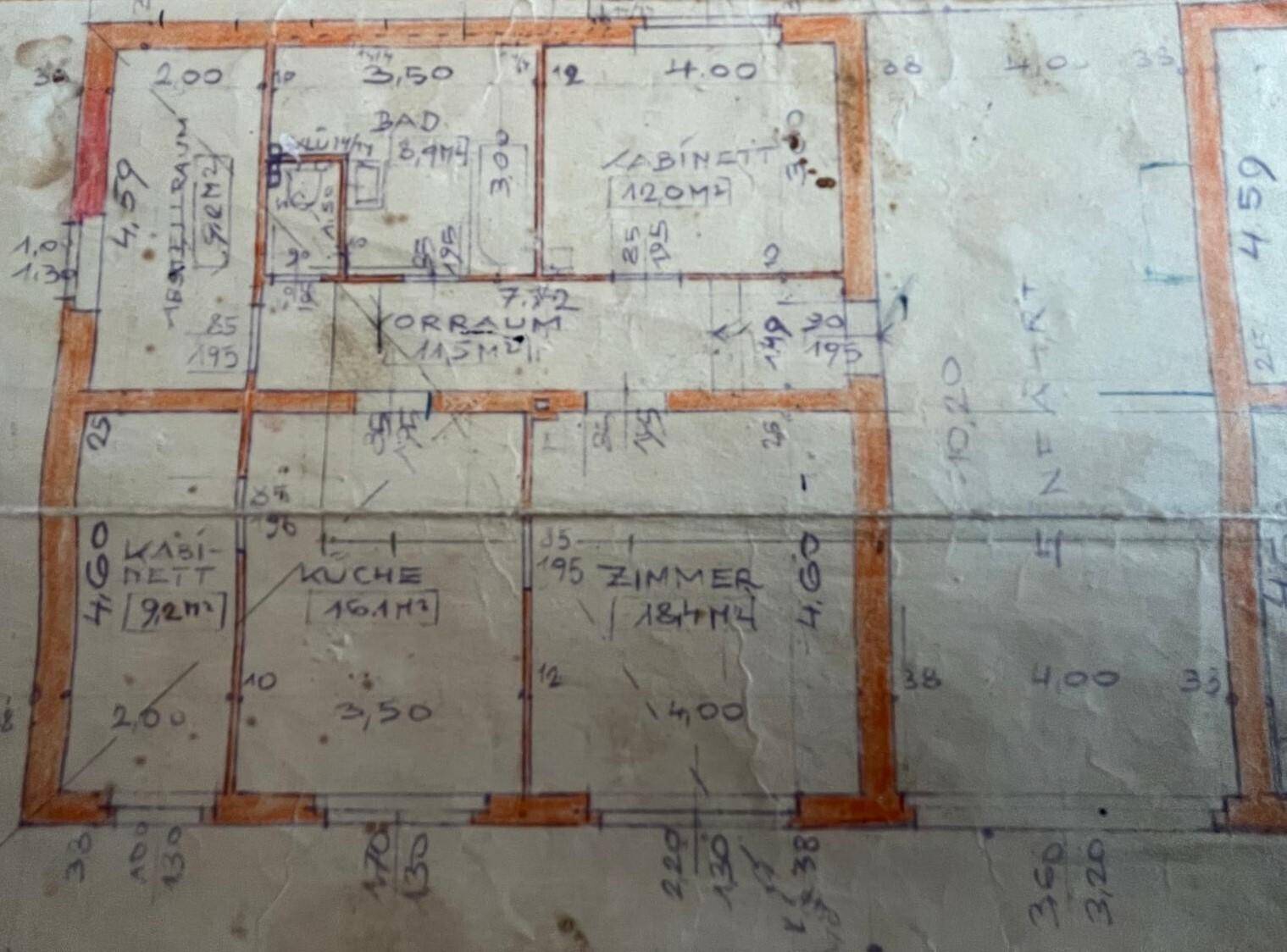 Grundrissplan linker Trakt