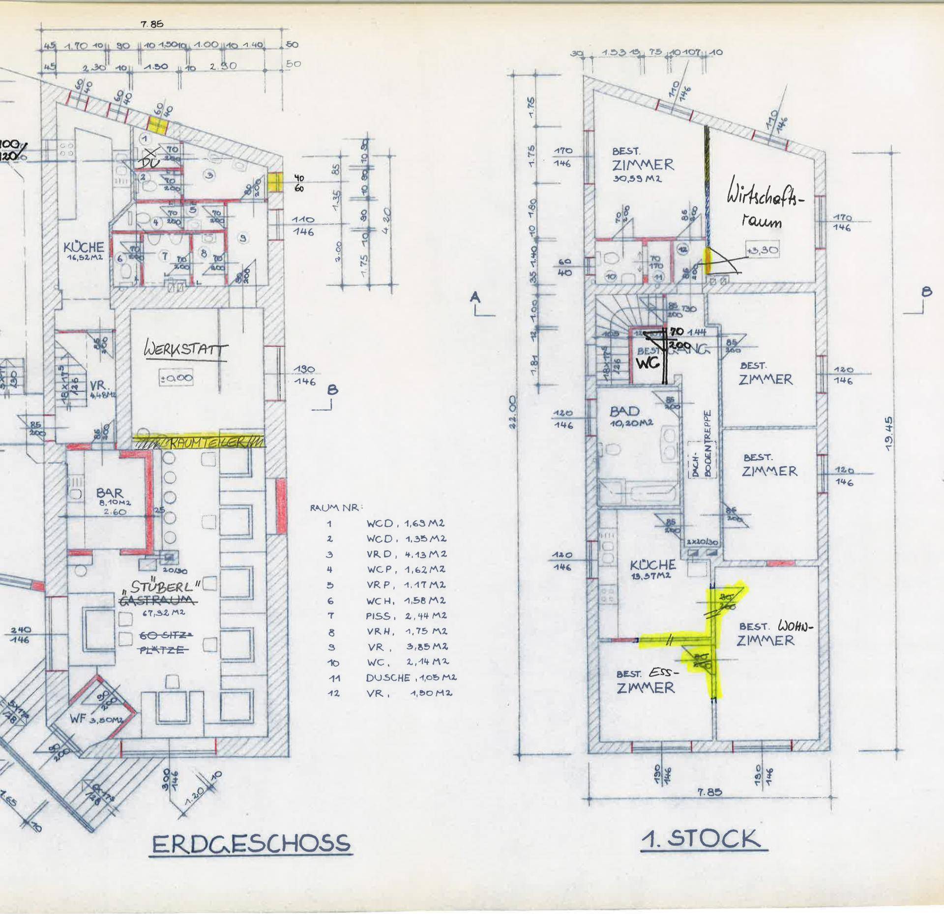 Grundrissplan EG und 1 Stock