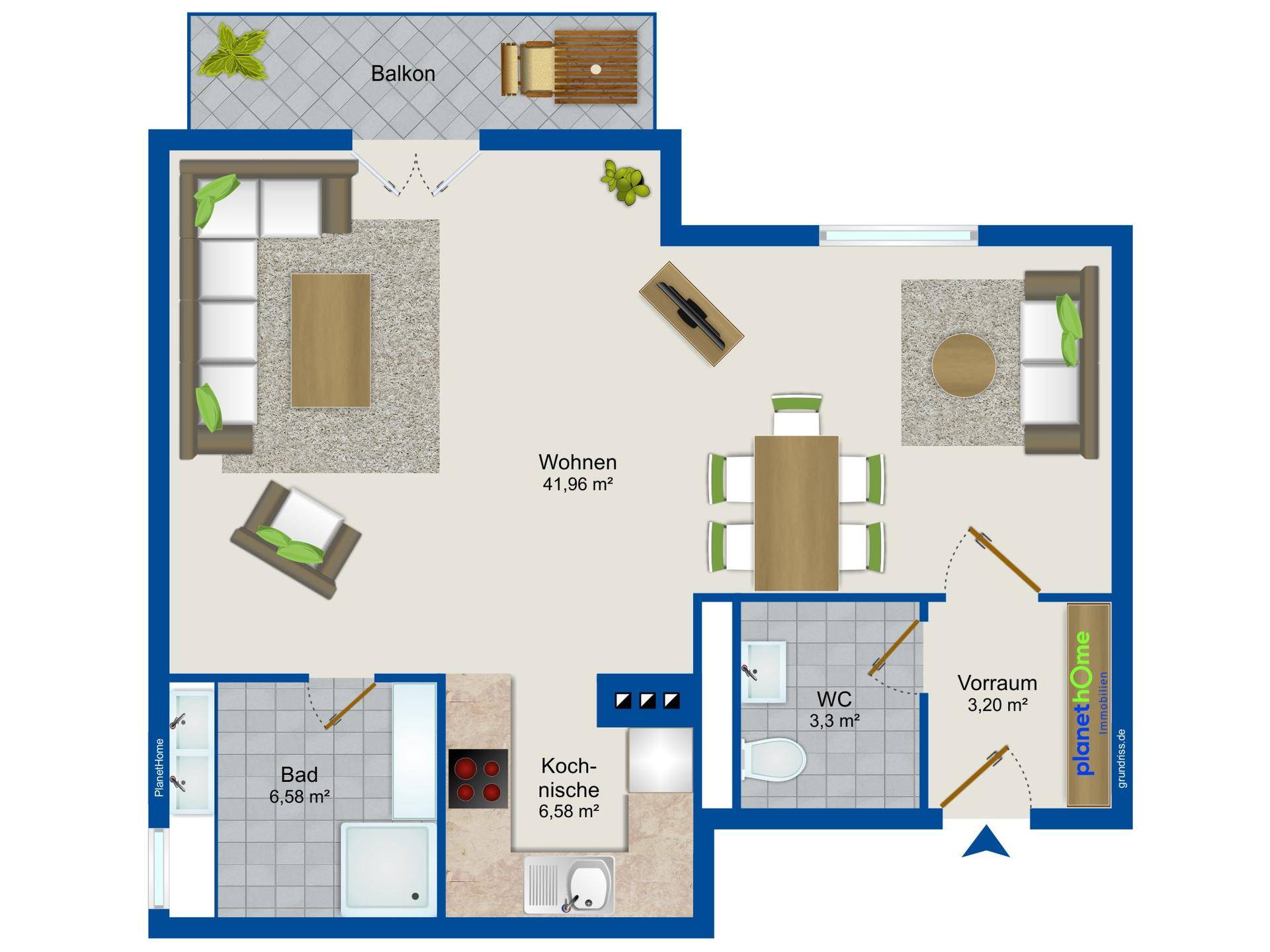 Grundriss DG-Wohnung 2. Stock