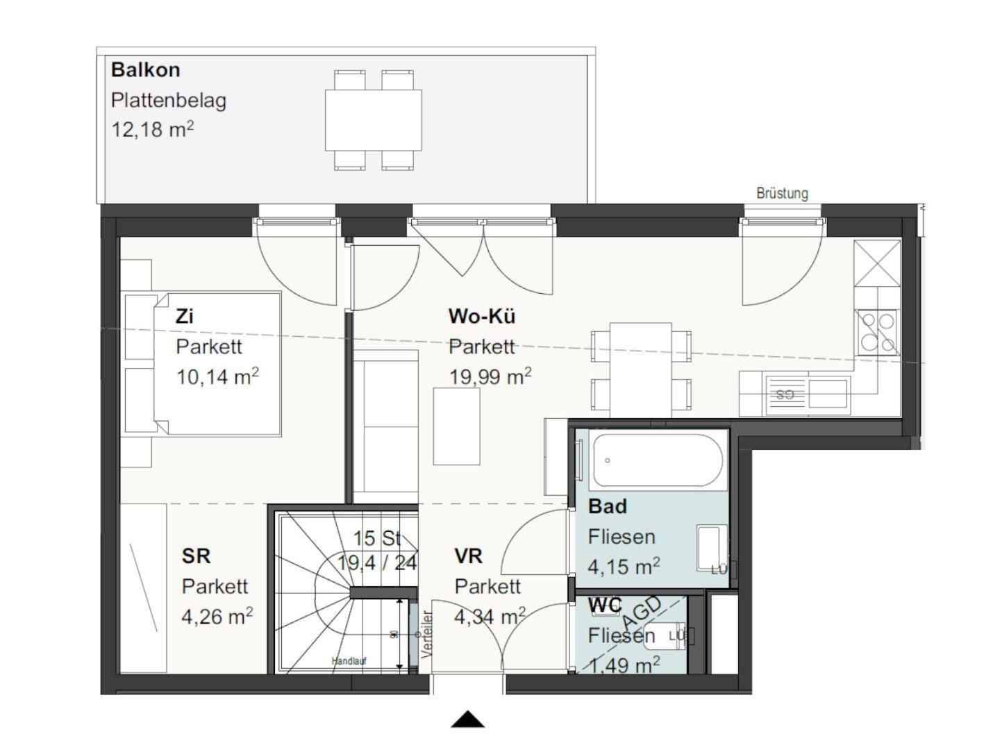 Grundriss Haus 1 Top 5 DG