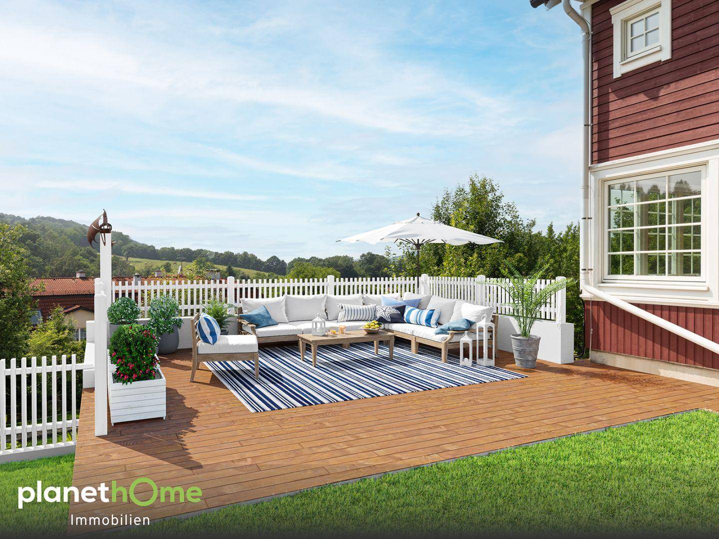Terrassenansicht Staging