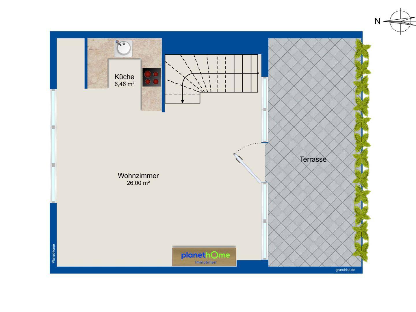 Grundriss DG 2 mit Terrasse