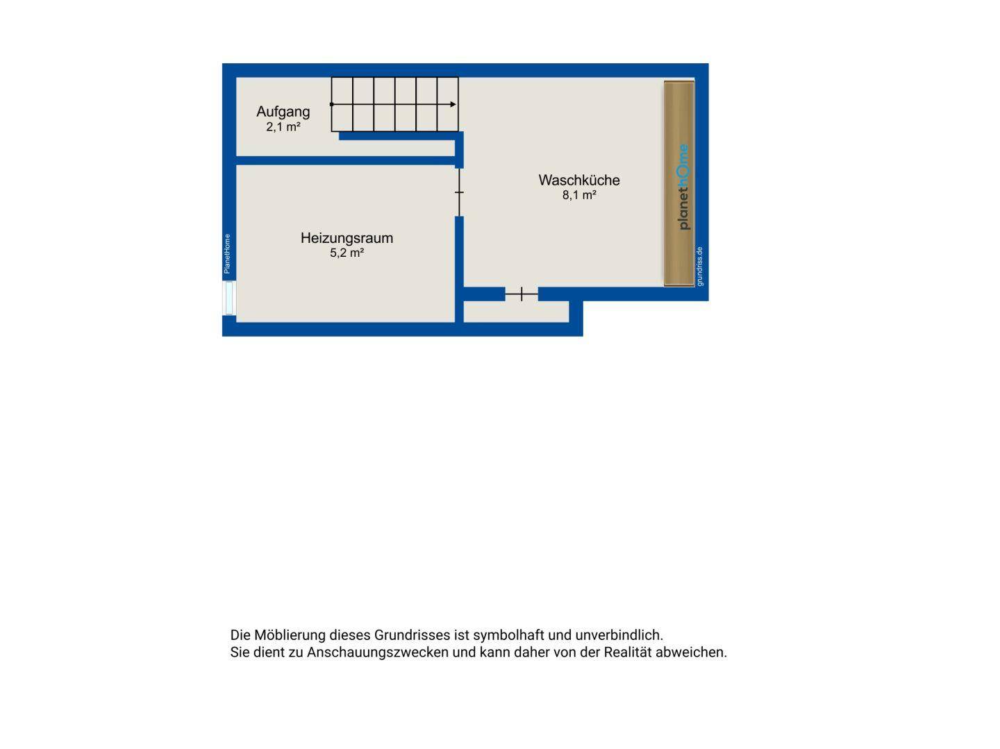 Grundriss des Dachgeschosses mit Heizungsraum und praktischer Waschküche.
