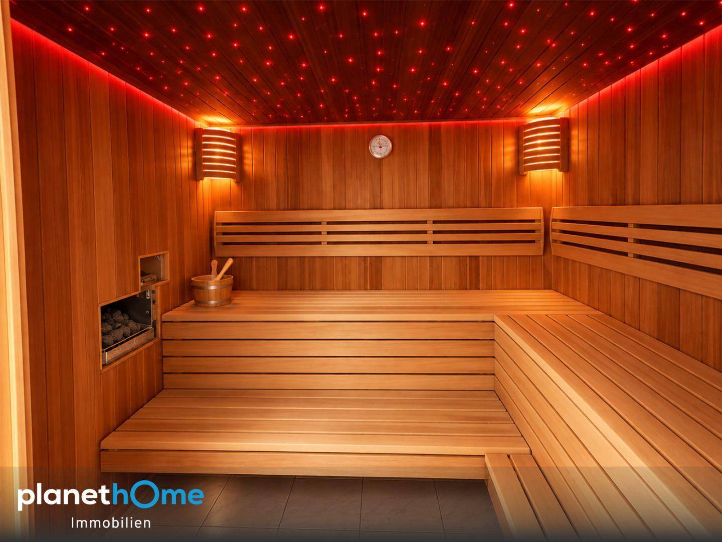 Sauna mit Farbwechsler