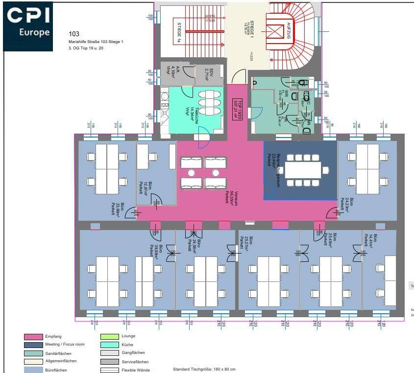 Plan Stiege 1 3.OG T