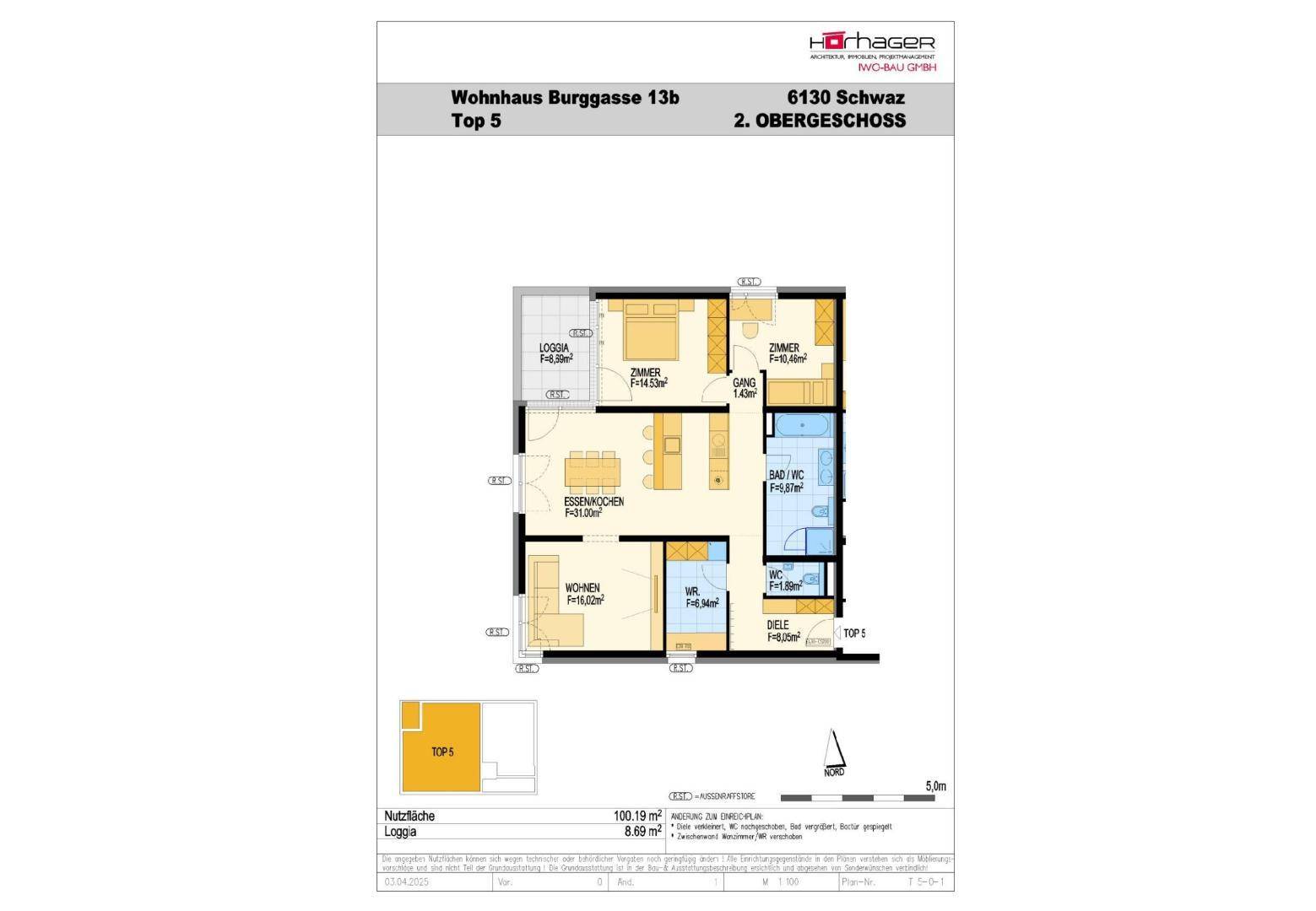 Exklusive 3-Zimmer-Stadtwohnung im 2. Obergeschoss - Top 5 - Neubauprojekt im Herzen von Schwaz – pohled 2