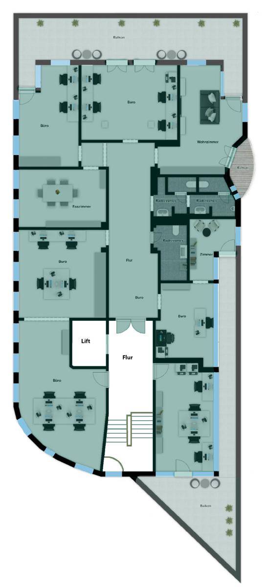hoelzl hubner immobilien penthouse-buero mit terrasse