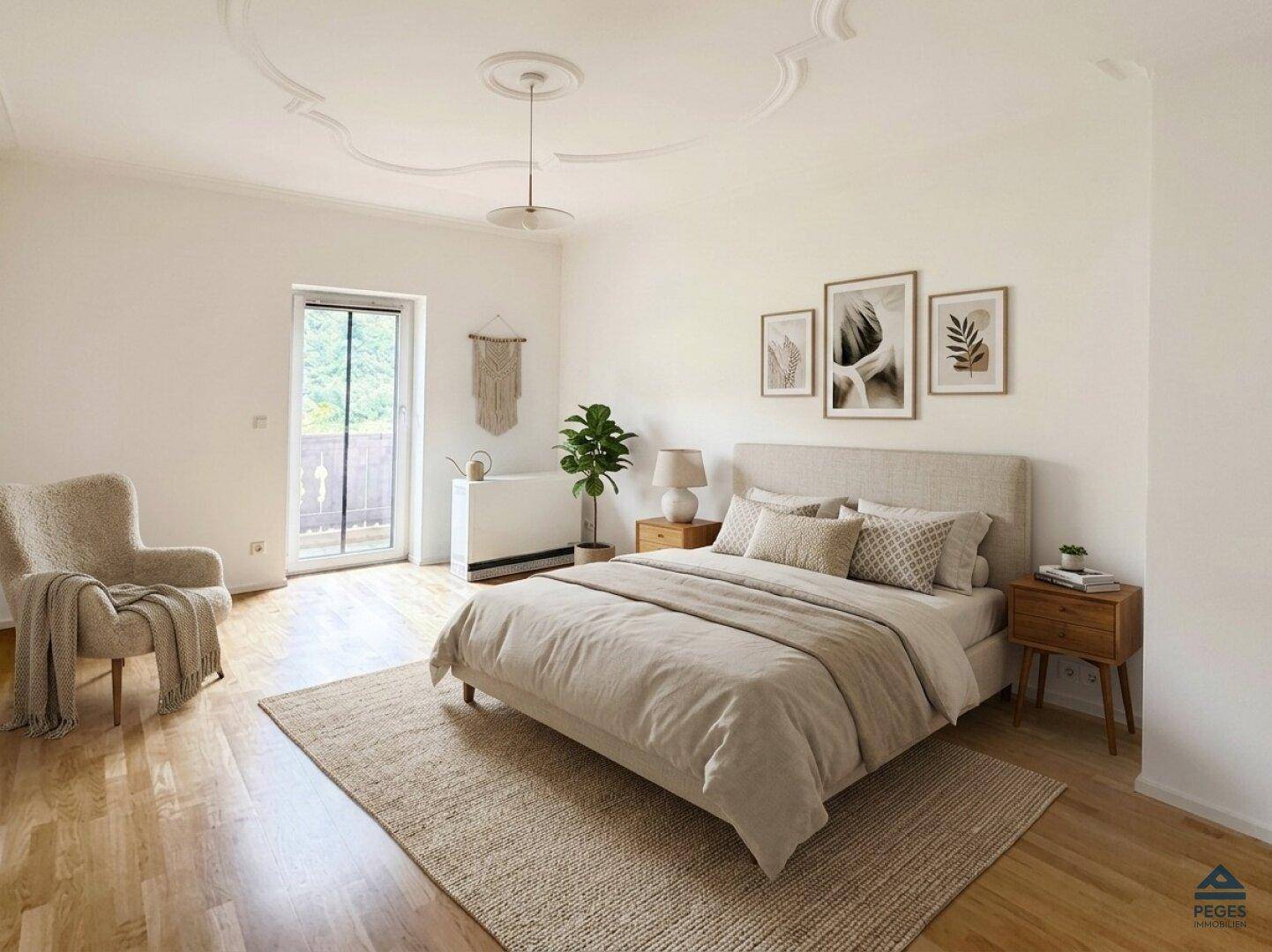 Schlafzimmer - Möbel und Dekoration KI-generiert