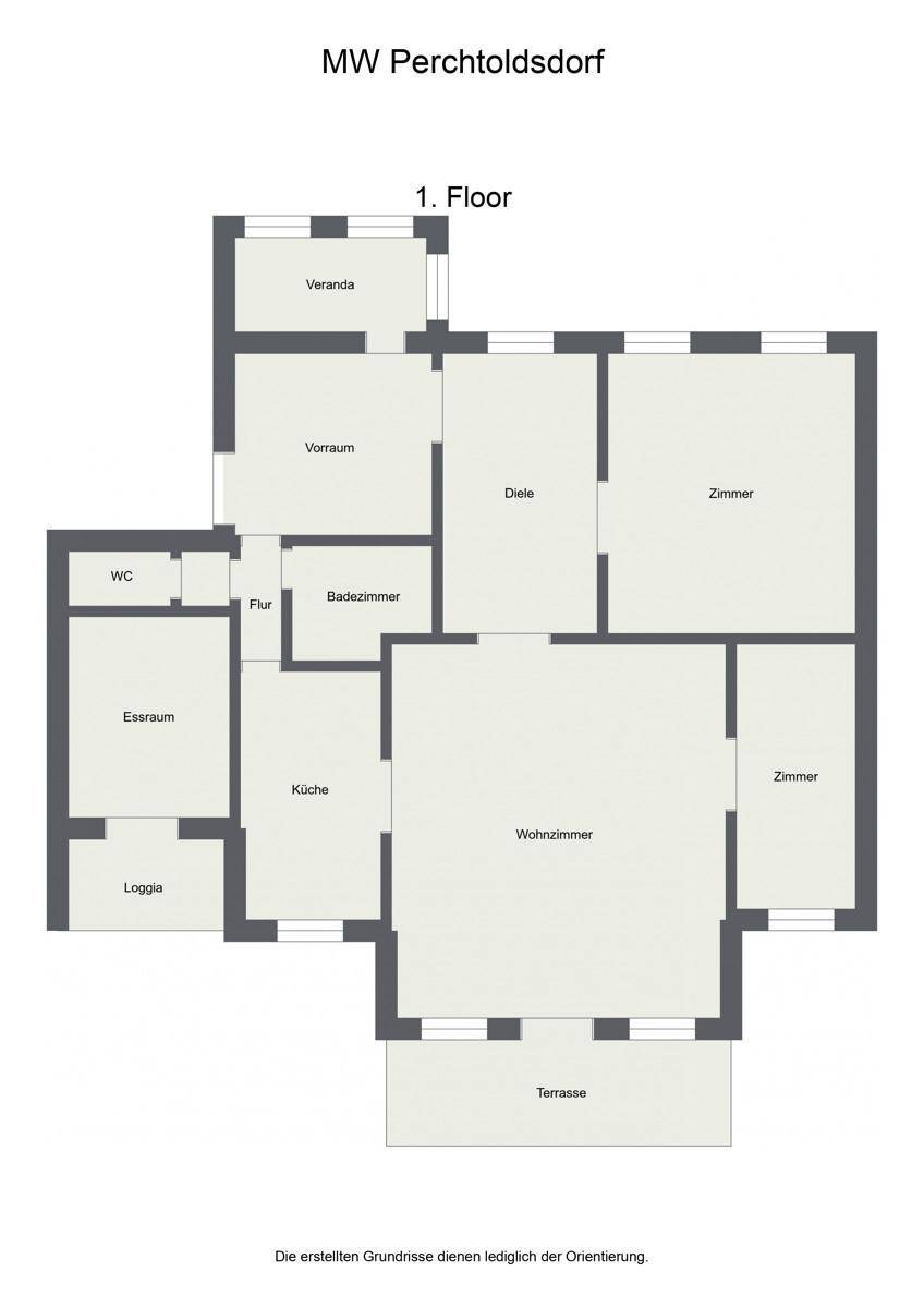 Floorplan letterhead - MW Perchtoldsdorf - 1. Floor - 2D Floor Plan