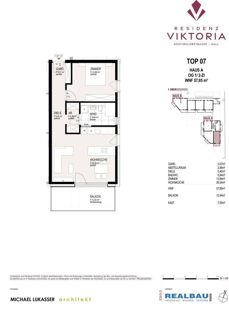 2-Zimmer-Wohnung, Top 07, 1.OG, Hall in Tirol – pohled 2