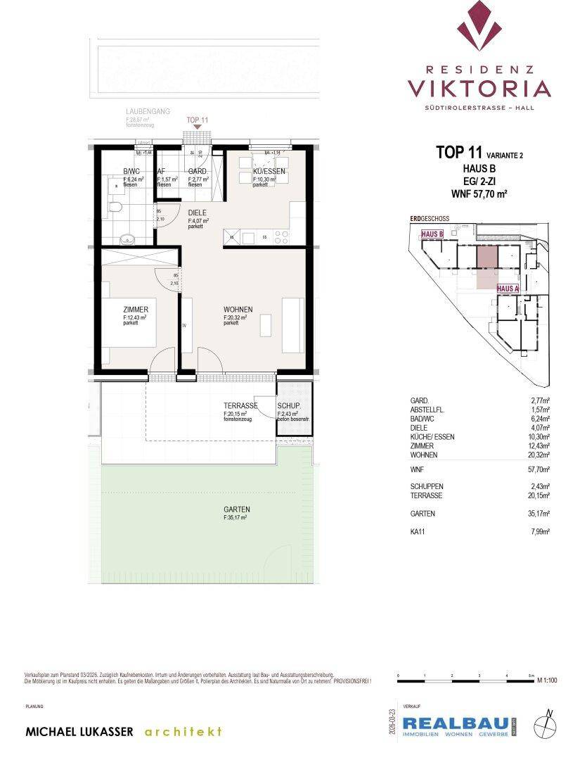 2-Zimmer-Wohnung, Top 11, EG, Hall in Tirol - Widok 2