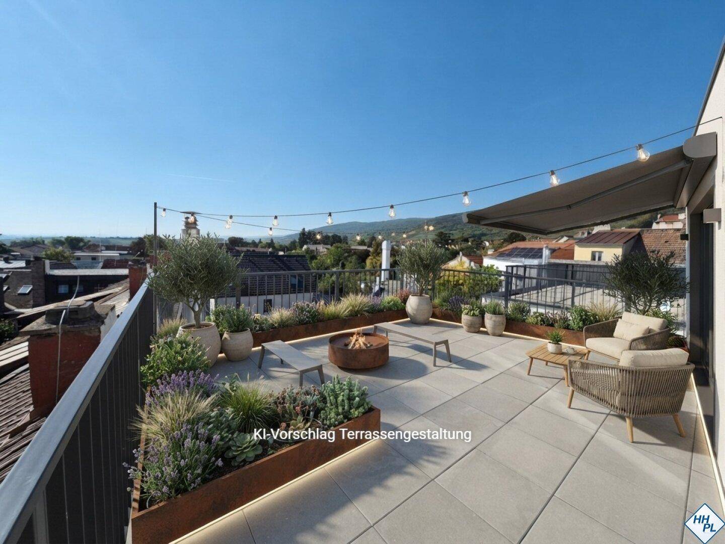Dachterrasse mit Gestaltungsvorschlag