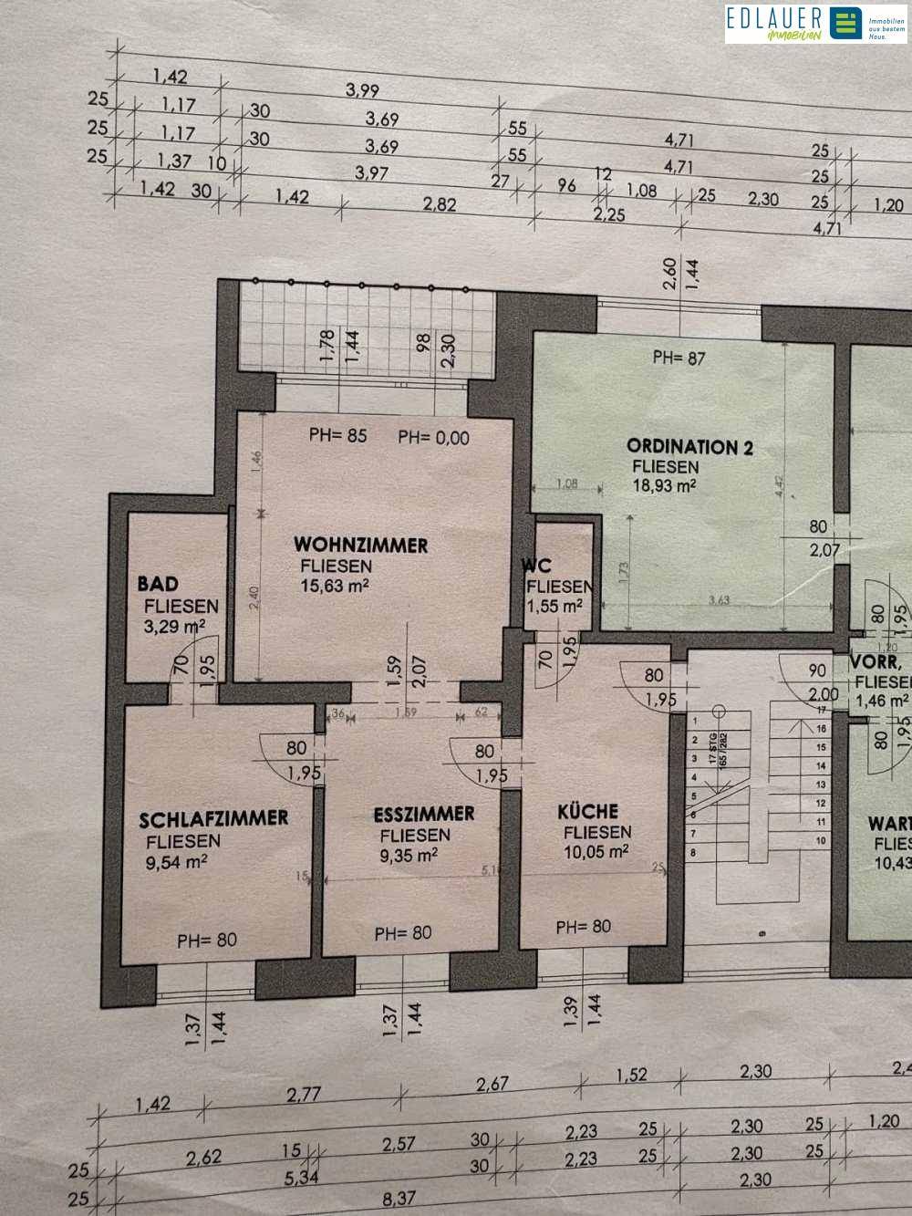 Detaillierter Grundriss der Wohnung mit Raumaufteilung und Flächenangaben.