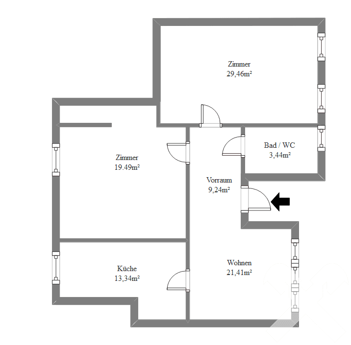 Grundriss Reinbacherweg 38 Top 5 - 96,37m²