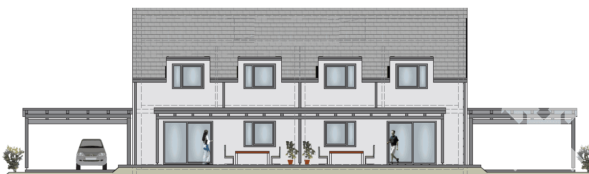 Ansicht Doppelwohnhaus_Skizze
