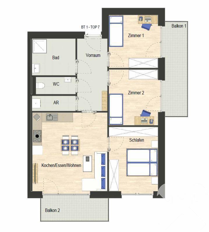 Haus 2 Top 07. 2.OG Plan