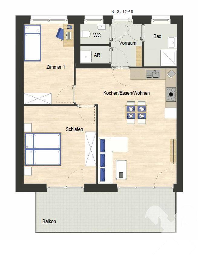 Haus 3, Top 08, 1.OG, Plan