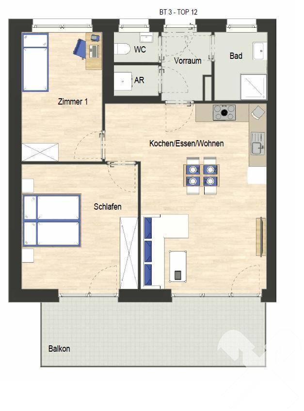 Haus 3, Top 12, 2.OG, Plan